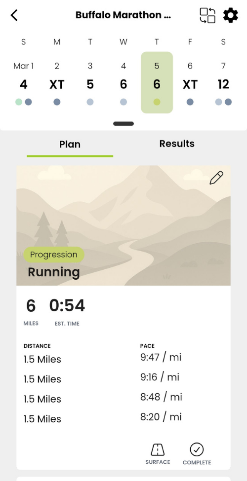 RunSmart app — plan built