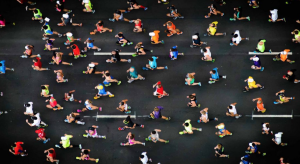 Image of marathon runners on race day