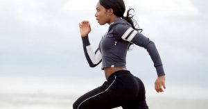 black woman running with good form